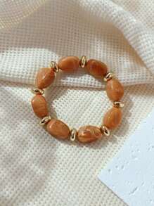 1pc Fashionable Vintage Bohemian, Exaggerated Thick Acrylic Beaded Bracelet, (Can Be Freely Matched Into Multiple Stacked Bracelets), Suitable For Women, Couples, Parties, Daily Wear, Luxury & High-End