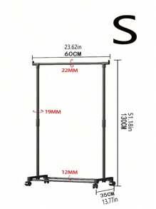 1 pieza Perchero de pie, Perchero pequeño para ropa de dormitorio, Perchero de barra doble, Perchero multifuncional para colgar y exhibir ropa, Perchero portátil, Estantería de almacenamiento, Decoración de habitación, Adecuado para dormitorio, sala de estar, balcón, Estantería de almacenamiento móvil de interior de varias capas simple