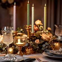 2pcs Drip-Free Threaded Cone Bar Candle, Unscented, Spiral Candle, Smokeless Dinner Candle, 10 Inch Long Lasting Burning For Home Decoration Christmas Gifts