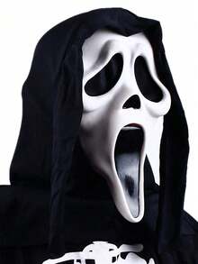1pc Halloween Ghost Mask Horror Headgear Adult Prom Props Cos Scary Funny Scream Mask Grim Mask Death Terror Scream Mask Stage Show, Scream Dress Up Adult Cos Scary Scary