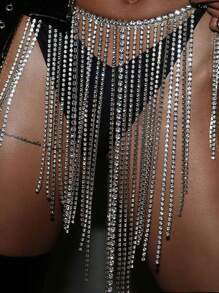 Catena per vita, catena per corpo, accessori sexy e luccicanti con nappe e strass per abiti, danza del ventre, accessori per performance, stile europeo e americano