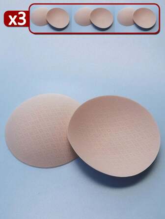 3 pares de almohadillas redondas ultra delgadas de látex natural para evitar protuberancias en bras deportivos transpirables, ropa de yoga y trajes de baño