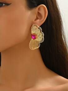 1 Pair Fashionable Pastoral Style Lily Flower Earrings - Multicolor - View 2