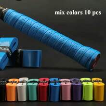 10pcs Tennis Racket Grip Tape - Non-Slip Perforated Surface, Suitable For Tennis Rackets, Tools, Sports Equipment - Multipurpose Sports Tape (10 Sheets) - Ideal Gift For Players, Racket Handle Wrap, High Grip Material, Essential For Fitness Enthusiasts, Vibrant Colors