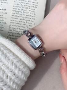 1pc Women's Rhinestone Case Minimalist Dial Elegant Fashion Quartz Watch Suitable For Everyday Decoration