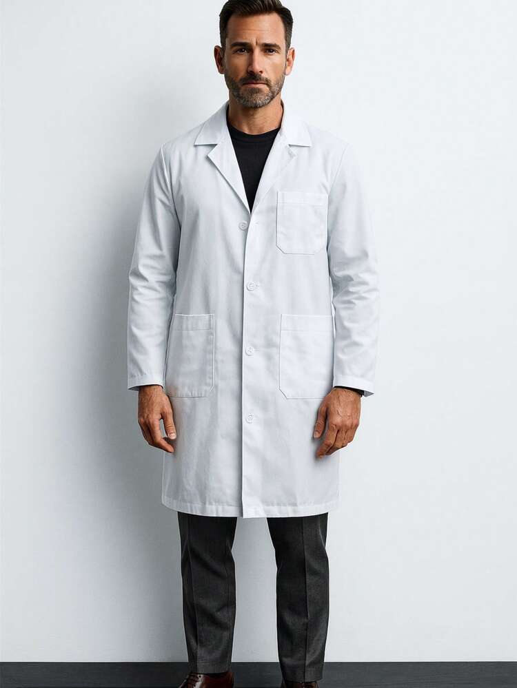 Men Lab Coats - White - View 1