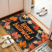 1 Stück interessante Halloween Dekoration, Geist-Kürbis-Fledermaus-Ahornblatt-Totenkopf Muster Willkommens-Fußmatte, moderne Cartoon kreative Elemente aus weichem Kunstfell - maschinenwaschbar - lustige thematische Feiertagsatmosphäre Eingangsteppich, geeignet für Eingang, Außen-, Innenbereich, Terrasse, Balkon, Jahreszeit-übergreifender Teppich, Halloween-Weihnachts-Heimdekoration - Verschiedenfarbig - Übersicht 18