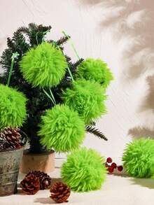 5/10 Green Faux Fur Christmas Decorations - Christmas Decorations Are Suitable For DIY Christmas Tree Hangers, Family Gatherings And Indoor Christmas Tree Wreaths. Fireplace Decoration. Christmas Decorations. Wreath Decoration - Featherless Christmas And Winter Holiday Decorations - Multicolor - View 9