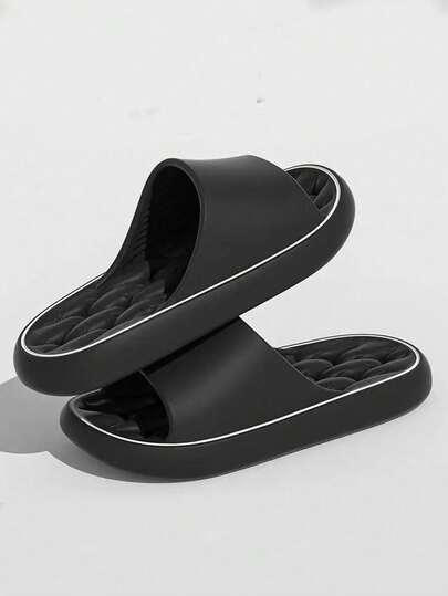 Unisex EVA Pantoffeln - Bequeme rutschfeste weiche Sohle Duschpantoffeln, für Zuhause, Schwarz & Weiß, leicht & modisch, für Innenbereich, Hausschuhe | Geeignet für Herren | EVA Material, Duschschuhe