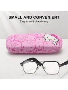 Sanrio 1/ 2pcs Hello Kitty Glasses Case, Hello Kitty Glasses Cleaning Cloth, 2 Pieces Set Sunglasses Storage Box Plus Glasses Cleaning Cloth, Glasses Case, Glasses Frame, Unisex Glasses Accessories Charming Design Portable Glasses Storage Box PU Material Pressure-Resistant - Multicolor - View 8