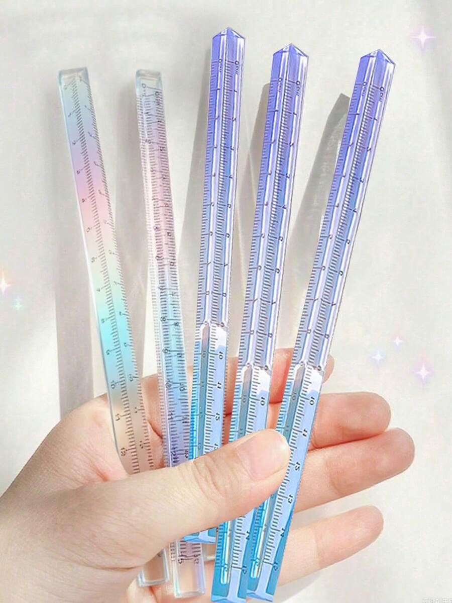 Multifunctional Creative Triangle Ruler, High-Definition Transparent Plastic Angle Measuring Tool, Drawing And Inspection Ruler, Durable Material