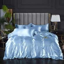 Full Satin Bedding Set In Wine Red, Silk - Like, Luxury Soft Burgundy Comforter Cover, Chic Bedroom Decor, Zippered (1 Duvet Cover + 2 Pillow Cases) - 多色 21 - 查看 2