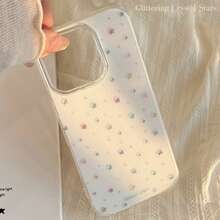 Star Element Shockproof Fashion GUCADI 1pc Colorful Rhinestone Water Drop Star Design Hard Phone Case Compatible With IPhone 16, 15 Pro Max, 13, 12, 14, 11, High-End Korean Style Birthday Gift Spring Party Gift - White - View 2
