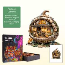 Acorn Mouse - Wooden Puzzle, Asymmetrical Animal Shaped Wooden Jigsaw Puzzle Toy, Unique Party Game Gift, Decorative Art Painting, Tabletop Magic Puzzle, Unique Children's Educational Puzzle, Holiday Gift, Suitable For Kids, Christmas Gift, Back To School Gift, Birthday Gift