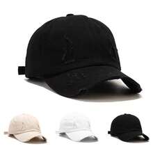 1Piece Men Vintage Holes Baseball Cap Outdoor Adjustable Sunscreen Leisure Hat Spring Autumn Travel Tourism Beach Vacation - 彩色 - 查看 1
