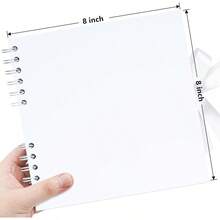8x8 Inch Scrapbook Album Small Photo Album DIY Scrapbook White Thick Kraft Paper Memory Book Scrap Book Photo Albums For Couple  Wedding Family 55JTB8C20WHE