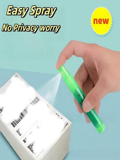 1pc, Premium Moli Clean Thermal Paper Correction Spray Pen, Privacy Ink Cover, Sensitive Info Blocker, Anti-Leak, Fast-Drying, Easy To Use, Eraser Pens, Ideal For Courier Waybills, Invoices, Receipts, Bank Cards, Phone Bills, Shipping Labels, Suitable For Covering Info On Courier Waybills, Preventing Address Leakage, Hiding Personal Info And Addresses