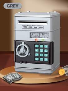 Large Capacity Electric Piggy Bank, Children's Coin Saving Box With Automatic Money Rolling, Simulated Sound Effects, Fingerprint & Password Unlock, Student Gift, Random Accessories (Batteries Not Included)