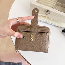 简约女士短款钱包高品质卡包钱包时尚PU皮革零钱包女士钱包迷你钱包钱包可爱钱包小钱包秋季 - 彩色 - 查看 4
