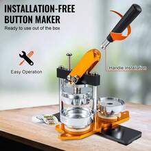 Button Maker Machine, 75 Mm (3 Inch) Badge Punch Press Kit, Children DIY Gifts Pin Maker, Button Making Supplies With 500pcs Button Parts & Circle Cutter & Magic Book - Gold - View 5