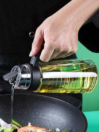 1pc Glass Condiment Bottle, 630ML Household Glass Seasoning Jar