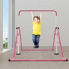 Barra per trazioni regolabile in altezza per la casa, barra per porta senza fori, palestra interna ed esterna, capacità di carico massima per adulti/bambini, blu o rosa