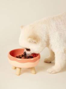 PETSIN 1 pieza Tazón de agua/comida protector para el cuello de mascota de gato, tazón de 4 patas de color macaron de plástico