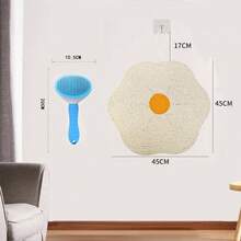 1 طقم: وسادة خدش القطط من السيزال والألعاب المتينة من السيزال للقطط + فرشاة تنظيف ذاتي للحيوانات الأليفة، ألعاب حبال السيزال لخدش القطط، مناسبة للقطط الصغيرة للتسلق واللعب داخل المنزل، فرشاة إزالة الشعر المتساقط للقطط ذات الشعر الطويل، إزالة التشابك والطبقة السفلية، فرشاة تنظيف الحيوانات الأليفة