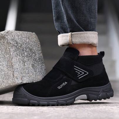 GUYISA Shoes, Anti-Smash, Anti-Puncture, Wear-Resistant, Suede Leather, Spark-Proof, Heat-Insulating, Welding Series Mid-Top Protective Shoes, EU Standard Steel Toe, Soft Rubber Sole, Heavy But Extremely! (Shoe Size In CN, Please Note International Conversion! If Shoe Size Runs Large, Please Order One Size Down)