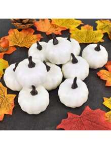 12pcs/24pcs/Realistic Pumpkin Decor Accents - 50pcs Artificial Maple Leaves, Suitable For Halloween, Thanksgiving And Autumn Celebrations - Multipurpose Home And Party Decorations, Halloween Decor, Home Decor, Office Desk Ornaments