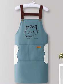 1件耐用厨房围裙，女士围裙，家用烹饪围裙，防水、防油、防污围裙 - 具有防水、防油功能，带口袋和毛巾 - 中性风格厨房服，为烹饪爱好者提供时尚防护 - 彩色 - 查看 3