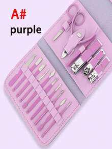 16pcs Professional Stainless Steel Manicure And Pedicure Set, Includes Nail Clipper, Scissor, Ear Pick And Travel Kit, Foot And Beauty Care Tools For Experts