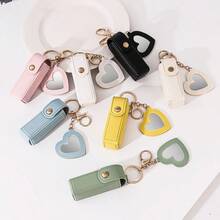 Pequeño espejo bolso de lápiz labial llavero, estilo de moda pequeño, colgante de monedero creativo como regalo - Blanco - Ver 1