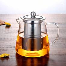 Glass Tea Kettle For Brewing Tea With Water Separation, Thickened Heat-Resistant Glass Flower Tea Kettle, Stainless Steel Filter Tea Kettle, Tea Set - Transparent - View 5