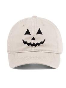 1 Pc, Unisex,Jack-O-Lantern Pumpkin Embroidered Baseball Hat, Spooky Season Embroidered Cap, Halloween Costumes Hat, Vintage Dad Cap, Halloween Gift - Multicolor - View 13