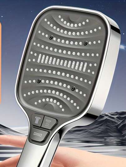 【2026新品】Musurjoy 1个装强力方形淋浴喷头，8种淋浴模式，手持式高流量雨淋淋浴系统，银色，适合浴室使用，夏季淋浴的理想之选。仅限淋浴使用。