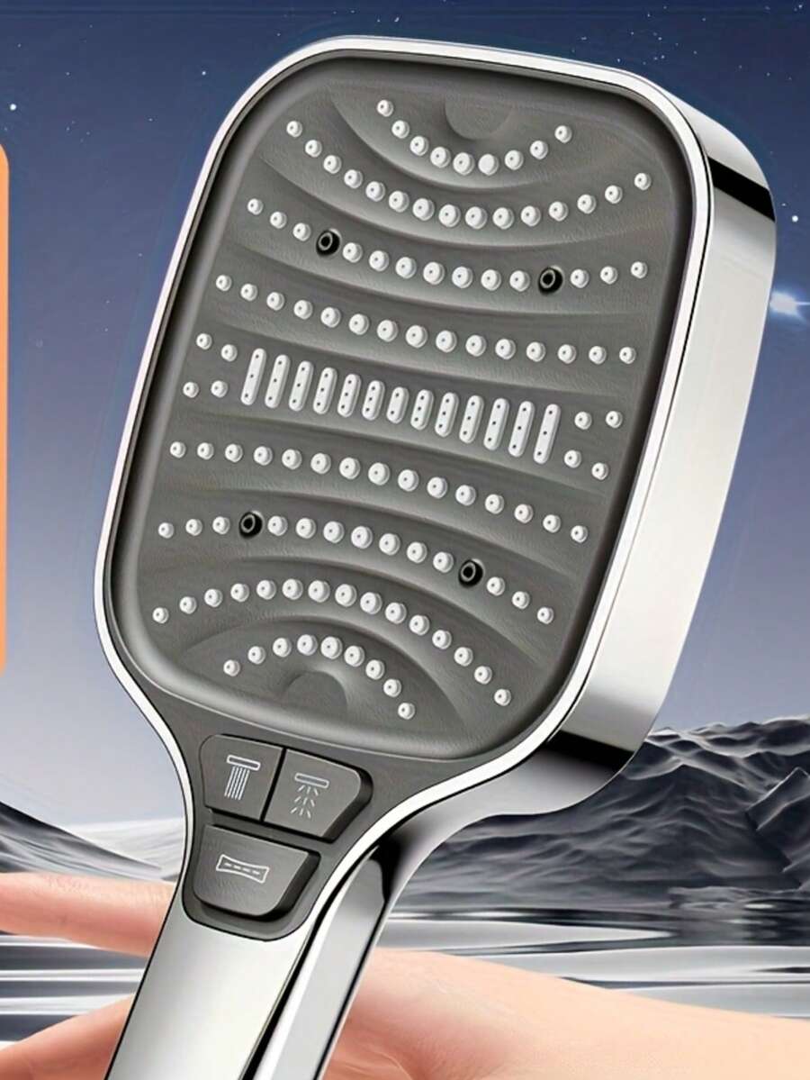 A Powerful Square Shower Head With 8 Spray Modes, Featuring A Large Panel Hand-Held Shower Head And High-Flow Rain Shower, Suitable For Bathroom Shower Systems, A Brand New Summer Shower Product.