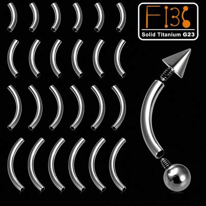 6pcs Small Gauge Curved Banana Titanium Alloy Rook Conch Labret Helix Lip Ring Tragus Eyebrow Cartilage Bar Body Piercing Jewelry