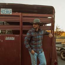 Mens Flannel Shirts Long Sleeve Flannel Shirt For Men Warm Casual Soft Cotton Button Down Plaid Mens Flannel Shirt - 奶油色和海軍藍 - 查看 10