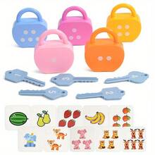 1/5/10pcs Apple Lock & Key Card Matching Toys, Children Educational Pairing Counting Math Toys, Family/School Learning Gifts - Multicolor - View 14