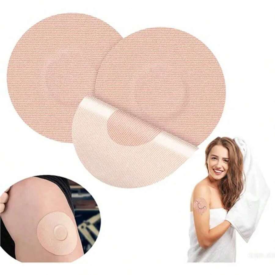 10 parches adhesivos para la cubierta del sensor Freestyle. No irritan ni pican, aptos para todo tipo de piel. Úsalos con el sensor para correr, hacer senderismo y otras actividades. - Caqui - Ver 1