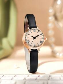 Fashion Student Watch Leather Strap Watch Small Plate Thin Student Exam Watch Female Retro Quartz Watch, Send Girlfriends, Friends, The Most Ideal Holiday Gift, Clock