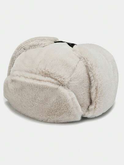 1 pieza Gorro trampero de alta calidad para invierno 2025, cálido y unisex, con orejeras forradas de piel para exteriores, casual, ciclismo, a prueba de viento, gorro negro de otoño