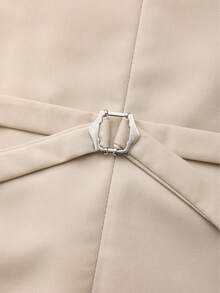 3pcs Men's Classic Polyester Suit Set, Non-Stretch Solid Color, Notch Lapel, Regular Fit, With Vest, Long Sleeve Jacket And Pants, Suitable For Work Style In All Seasons - Beige - View 7