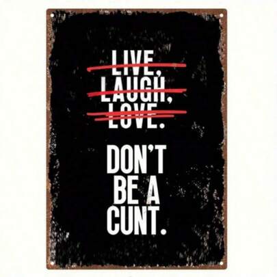 房间装饰 1 件，复古金属锡标牌，励志名言内容“Live Laugh Love”金属铝标牌，铝材质，7.87*11.81 英寸/20*30 厘米，墙壁艺术，室内/室外装饰，方形美学艺术品，适用于家庭、客厅、书房、校园和教室装饰，独特而有创意的礼物 - 适合生日、周年纪念日