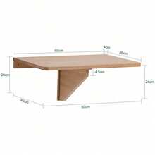 SoBuy Wall Table Foldable Wood Natural - 棕色 - 查看 5