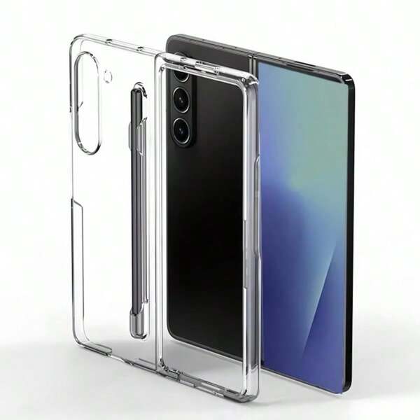 Funda protectora transparente y clara con ranura para bolígrafo para el smartphone Galaxy Z Fold 7/Fold 6