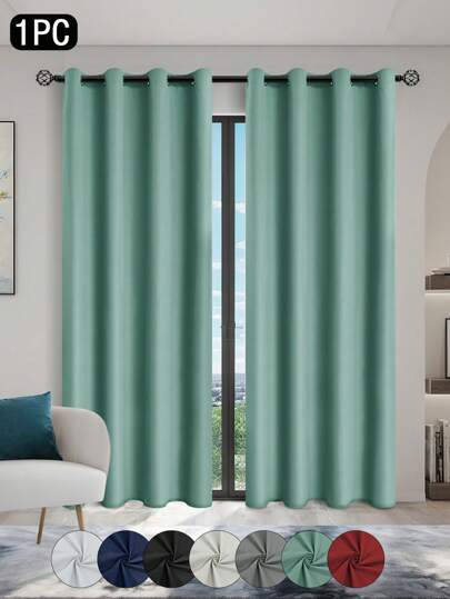1pc Light Blocking Curtain Panel With Thermal Insulated Lining, Suitable For Living Room, Bedroom, Kitchen, Bathroom, Home Decor, Room Decor, Modern Design, Blackout Lining, Thin Fully Blackout Curtain