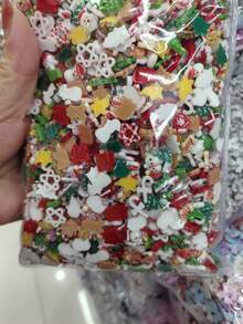 100 件/包经典圣诞卡通美甲装饰，3D 圣诞老人、驯鹿、雪花、树脂可爱系列 DIY 配件 - 彩色 - 查看 5