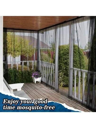 Heavy Duty Mosquito Net - Suitable For Patio, Garden And Porch, Black Bug Mesh With Adjustable Cords, All-Season Protection From Mosquitoes, Birds And Flies, Fits 2 People, Outdoor Dining And Holiday Gatherings, Halloween Decor, Decorative Netting, Durable Mesh Material